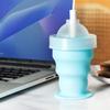Portable Foldable Ice Ball Cup Food Grade Silicone Ice Ball Mold With Straw For Any Drink Reusable Travel Water Bottle