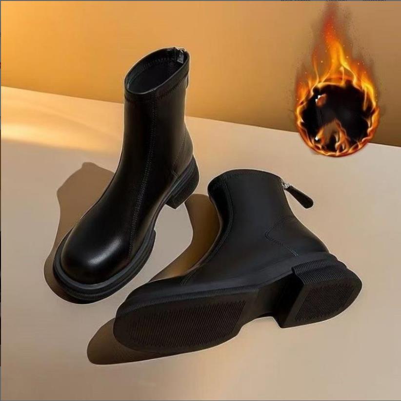 Rudens žiema moteriški kulkšnies batai laisvalaikio užtrauktukai žemakulniai batai moteriški senoviniai trumpi bateliai