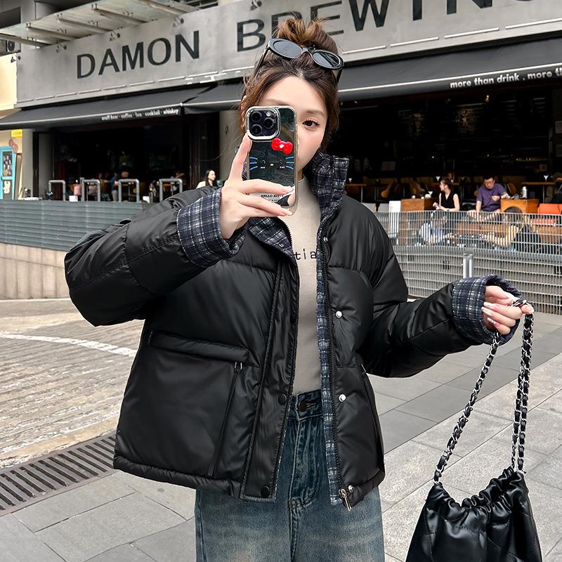 Winter Classic Short Women's Down Cotton Clothes Thickened Warm Loose Casual Solid Color Bread Clothes