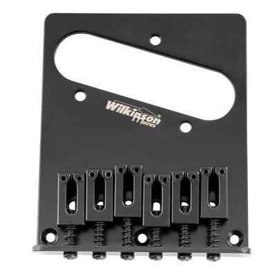 Wilkinson M Serie 10,5 mm Saitenabstand Telecaster Brücke, 6-Wege Moderne Style Sättel, Schwarz für Tele TL E-Gitarren