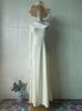 European and American spring new luxury soft and elegant single long-sleeved long dress slim silky dress women