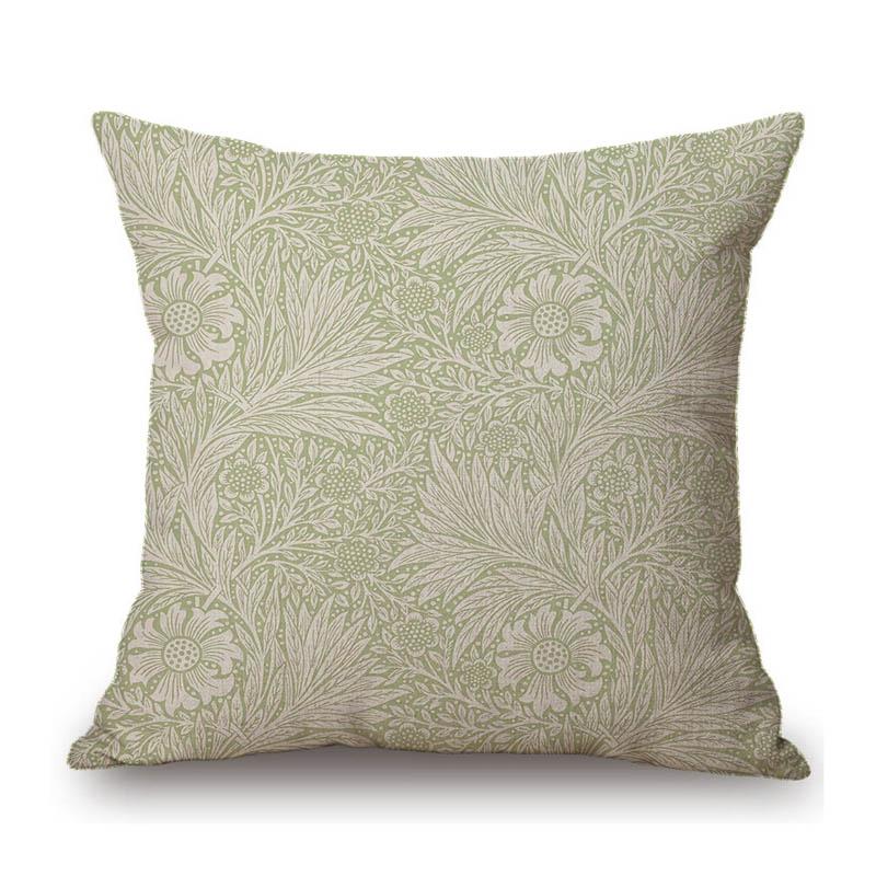 William Morris Klassiek Bloemenpatroon Pas Bay Leaf Marigold Ontwerp Katoen Linnen Decoratieve Bank Kussenhoes Auto Kussenhoes