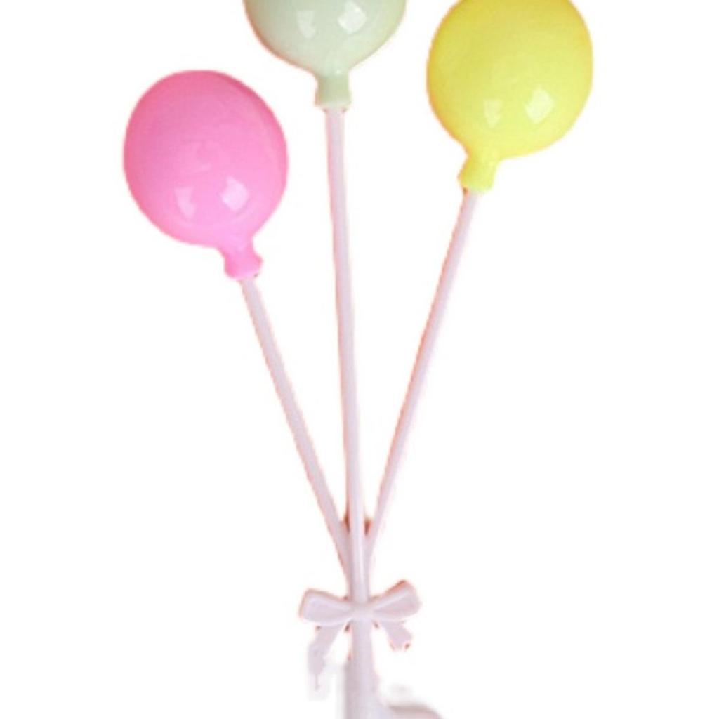 Colorful Macaron Cartoon Balloon Cake Toppers & Insert Cards for Kids' Baking Decor