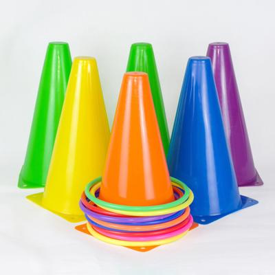 12Pcs/Set Sign Buckets Colorful Plastic Logo Buckets Football Training Cones with Carrying Bag Ergonomic Design Stackable Sports Markers