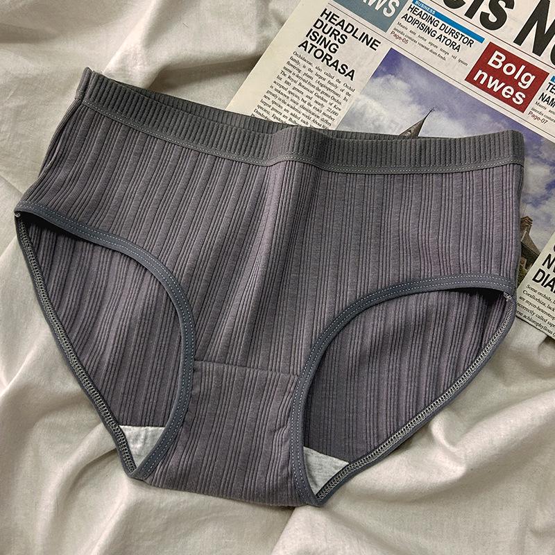 

Хлопковые трусики средней посадки в японском стиле - Дышащие, сексуальные, больших размеров, полосатое нижнее белье для женщин и девушек M