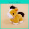 Plaid Cute Scarf Pony Plush Toy Doll Desktop Decoration Ornament Gift For