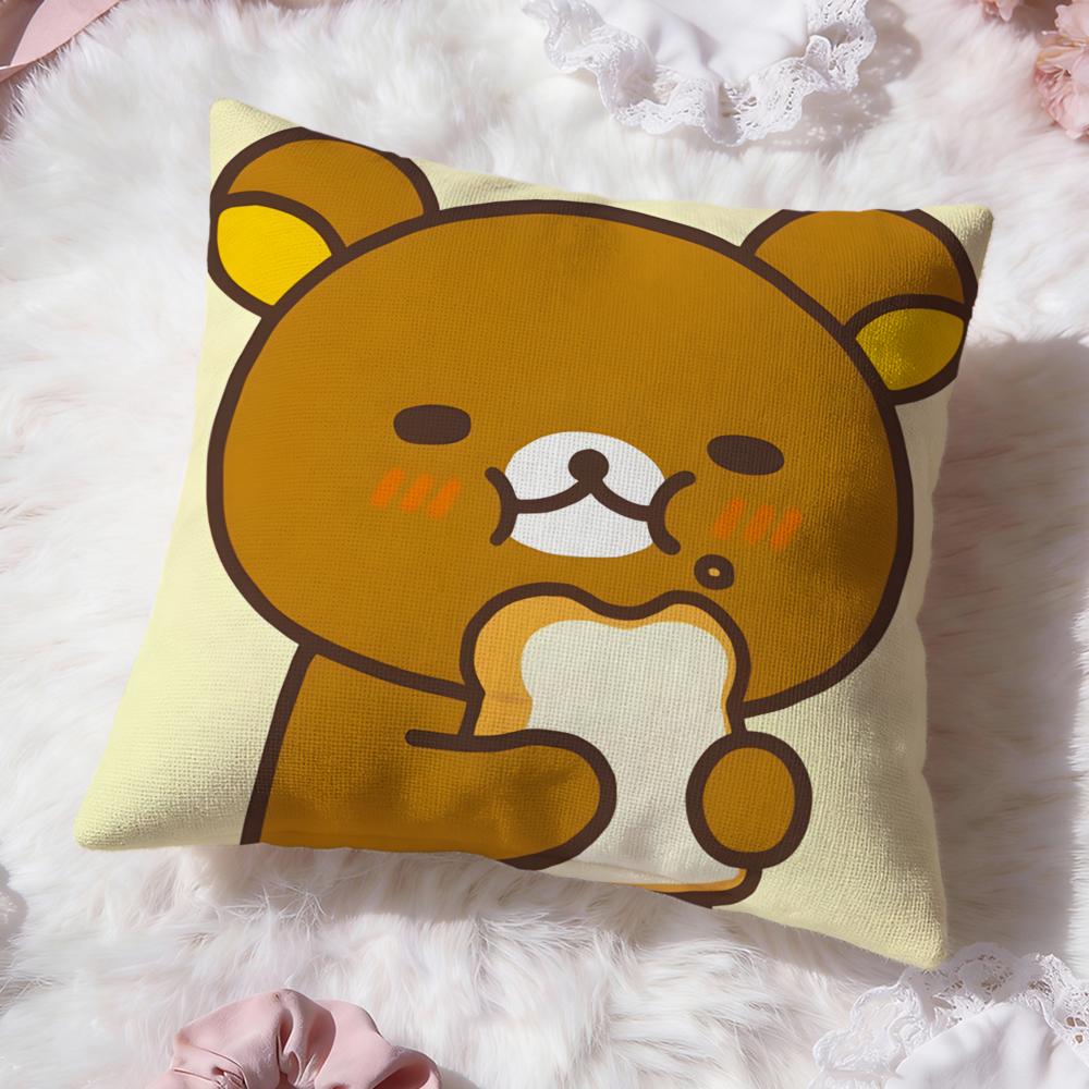 Cute R-RirakkumaS Cushion Cover Premium Comfort Reversible Pillow Cove -Two in One Design for Any Room & Car Interior