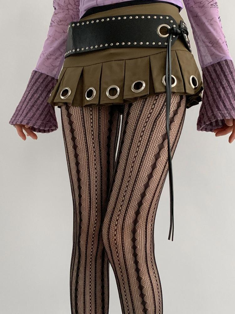 

White Tights Women Jacquard Rhombus Striped Pantyhose Lady Sexy Hollow Nylon Fishnet Stockings See Through Thigh Slimming Tights One Size