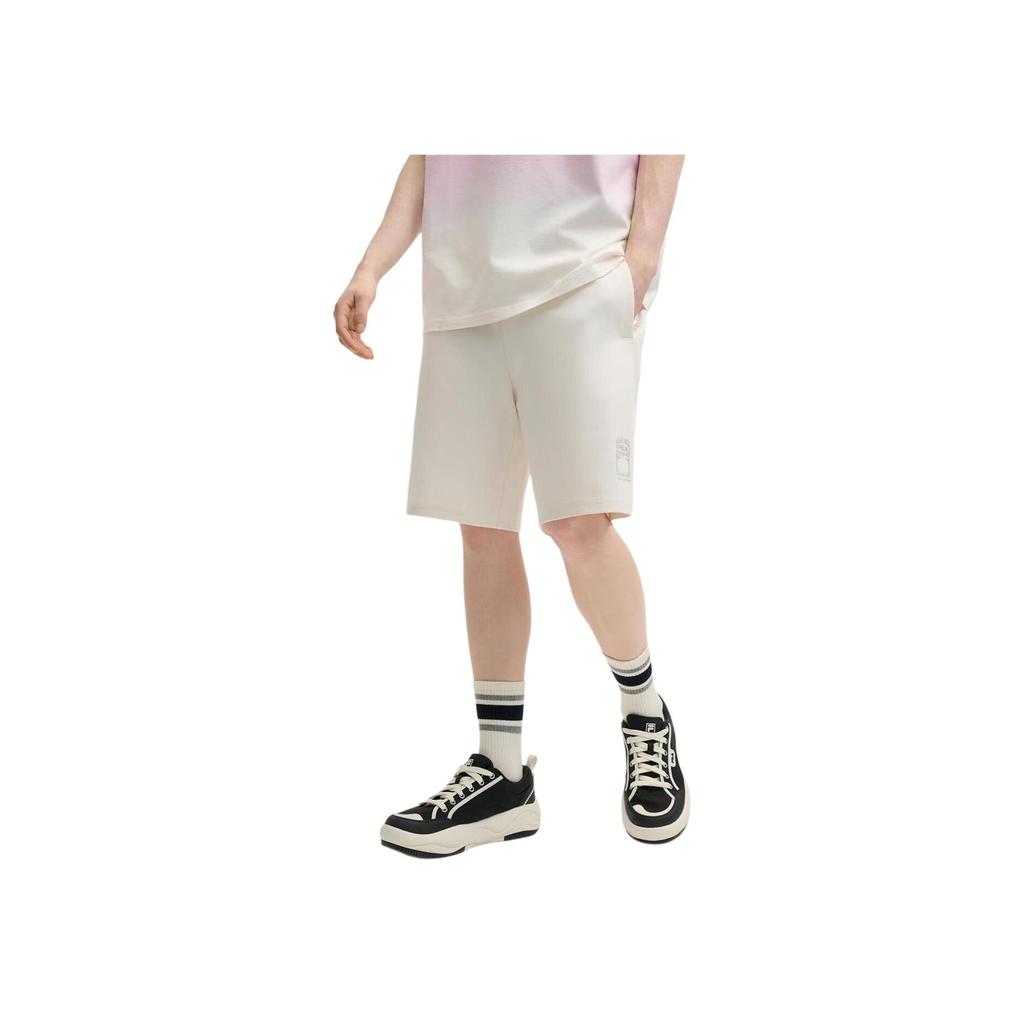 Fila Original Knitted Casual Fashion Lace-Up Sports Shorts Men Shorts Ivory Flower-Gray F51M529604F-MG