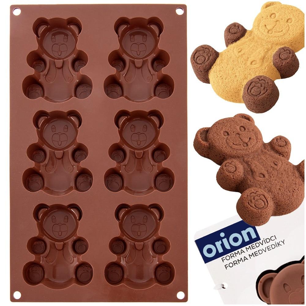 Orion Silikon Bären Kuchenform 6-fach Antihaft Backform 30x17.5x2 cm Keks Brownie Schokoladenform Flexibel Einfache Entnahme Langlebiges Backwerkzeug
