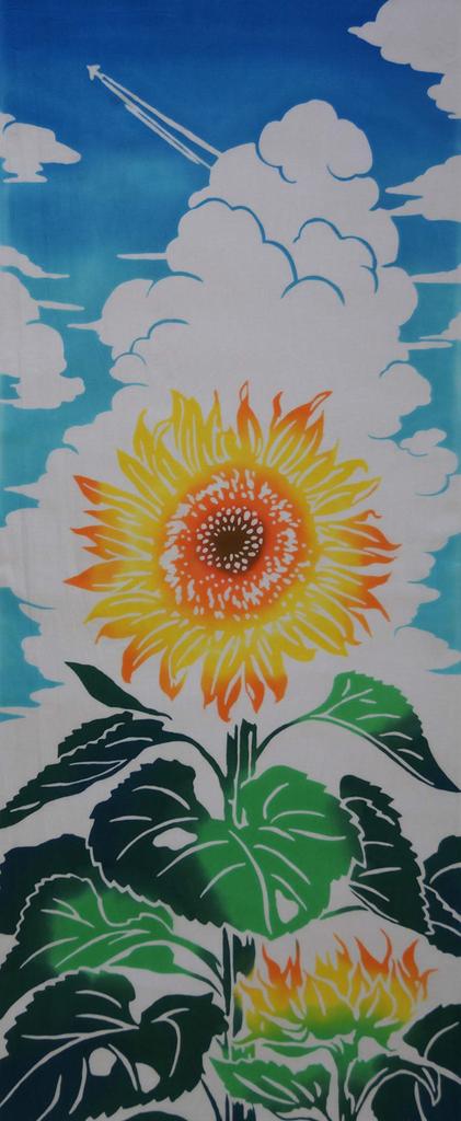 Todaya Shouten Tenugui Sunflower 260 (Todaya Shouten) Nashien-zome (Hand Towel)