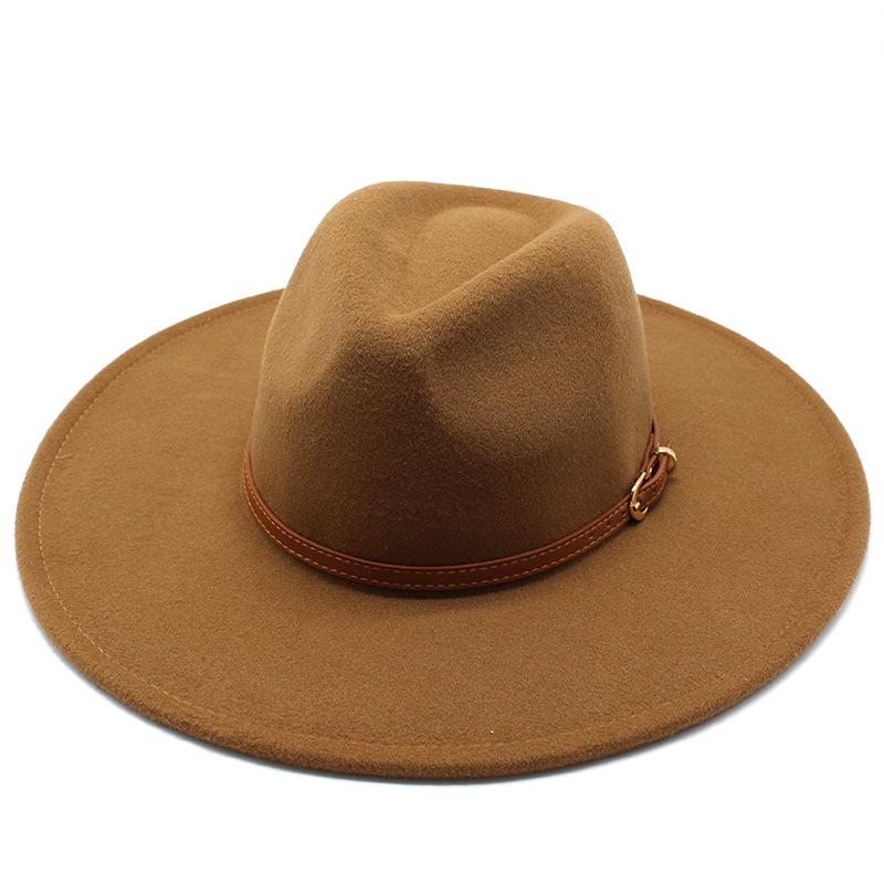 Chapéu estilo britânico estilo original 9,5 cm grande borda lã chapéu alto masculino e feminino chapéu de jazz quente