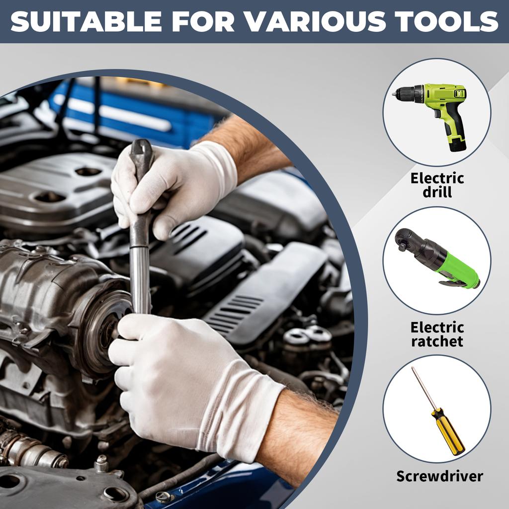 9Pcs Hex Shank Drill Socket Adapter Set Multipurpose 1/4" 3/8" 1/2" Square Socket Drill Bits Extension Rod for Impact Driver