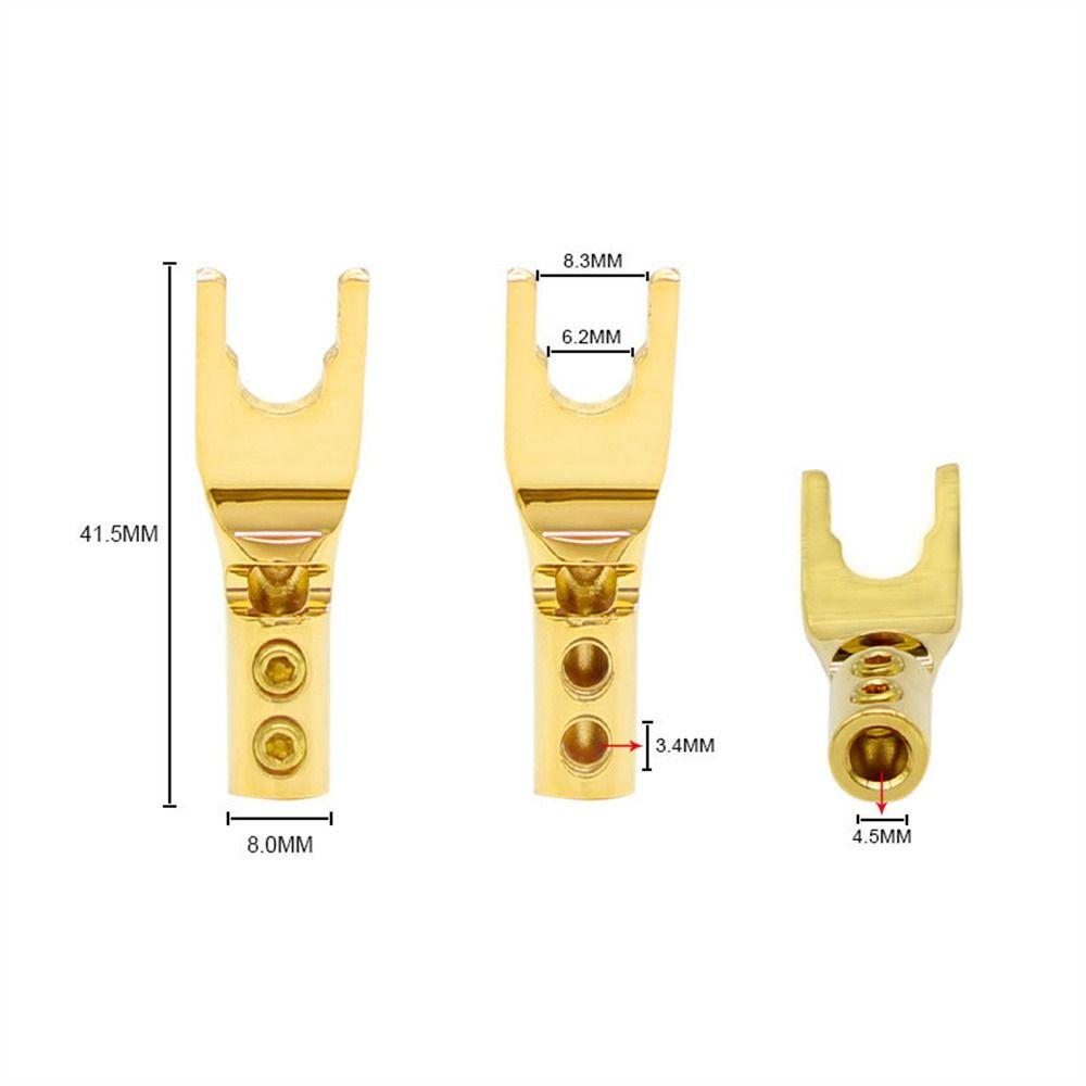 Plug Gold Plated Y Type Binding Post Hifi Banana Plug Audio Amplifier Adapter U/Y Fork Spade Male