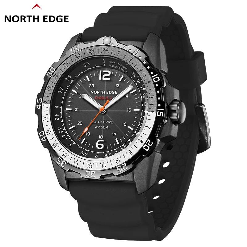 NORTH EDGE EVOQUE 2 Relógio Militar Digital Masculino Energia Solar Ambiental Relógio de Pulso Esportivo Masculino Luminoso Relógios À Prova D'água 50M