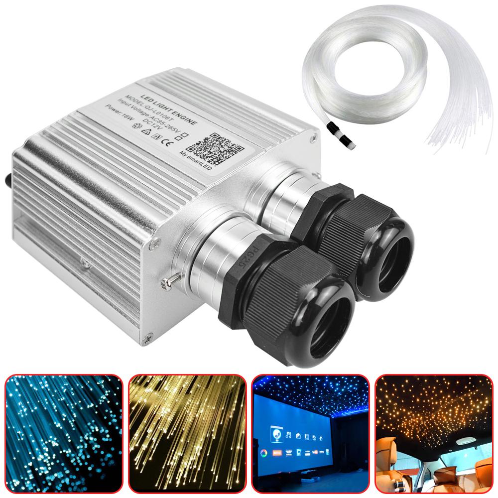 New 16W Twinkle Starry Sky Car Star Ceiling Light RGBW Fiber Optic Light Led Star Roof Interior Atmosphere Light Car Home Decor