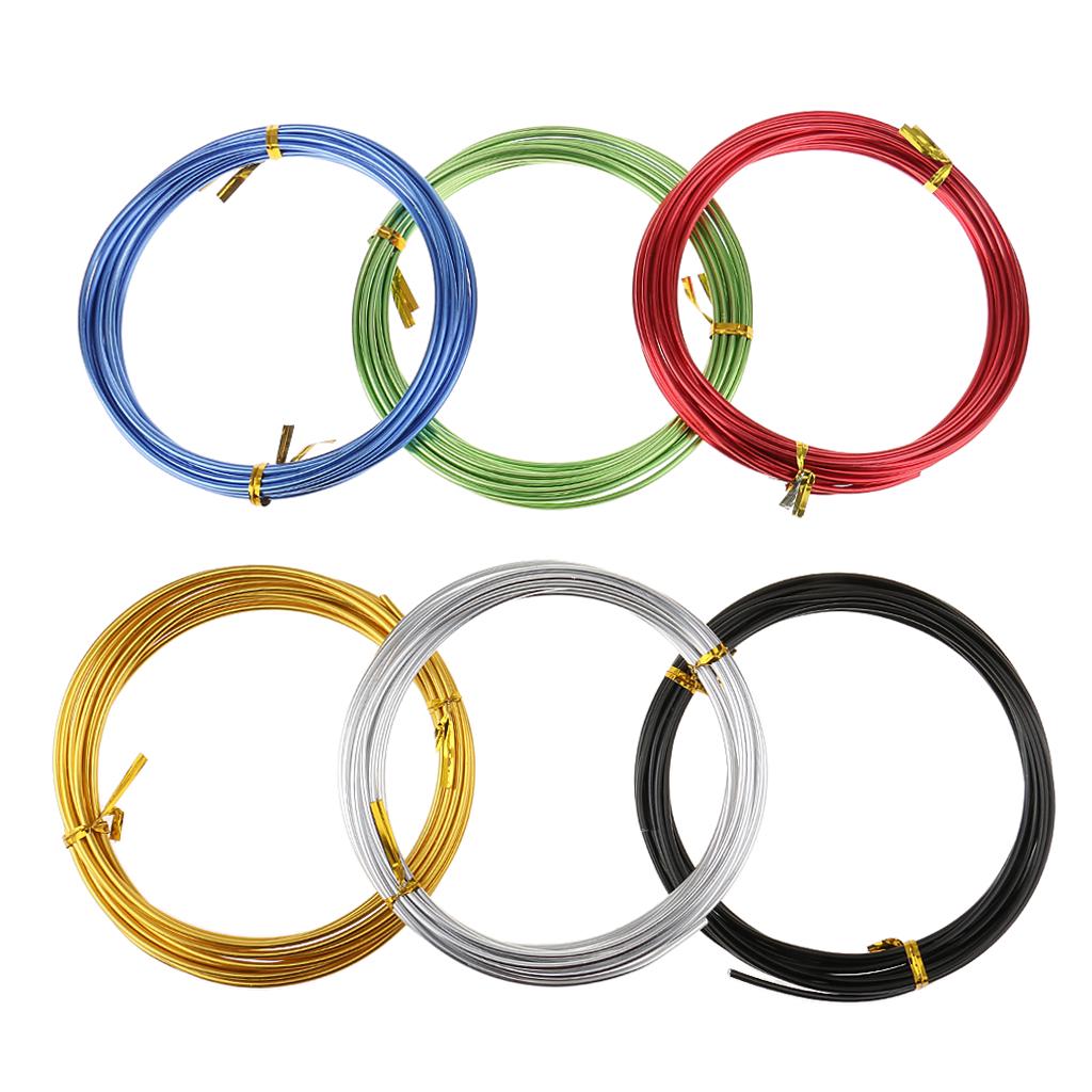 

6 шт., цветная алюминиевая проволока для моделирования ювелирных изделий, бисероплетения, 1 мм 2.5mm