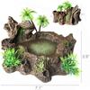 Reptile Food Feeding Bowl Water Dish Artificial Tree Trunk Moss Decor For Turtle Lizard Gecko Snake