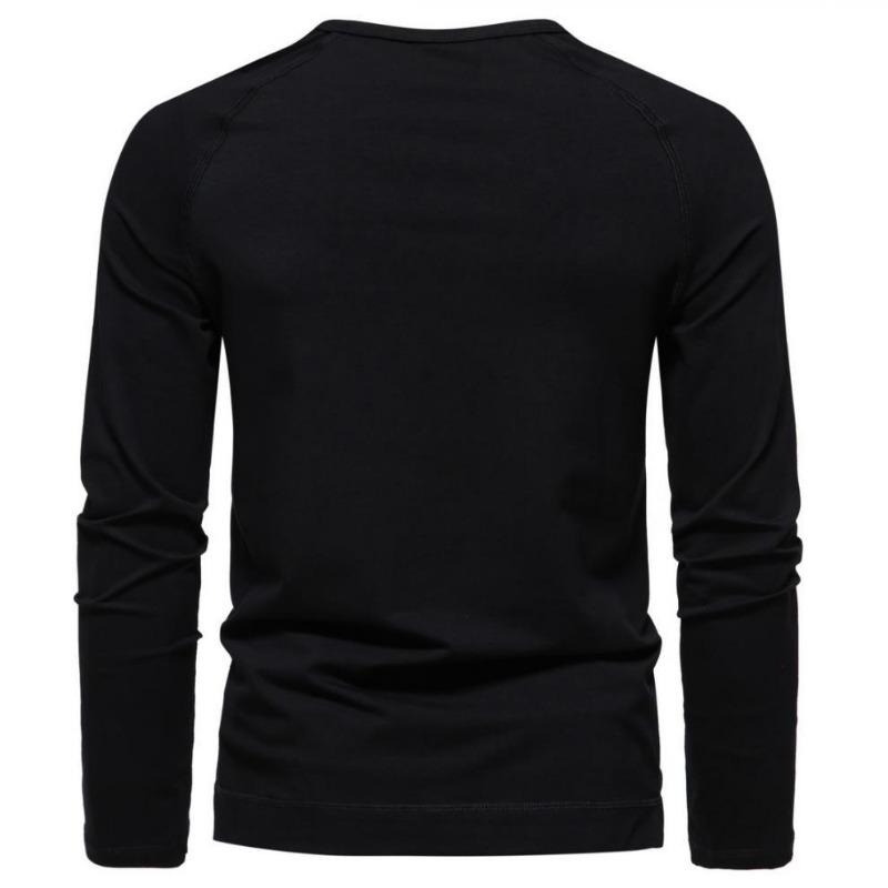 Men Solid Color Long Sleeve Casual Basic Bottoming T Shirt For Daily Wear