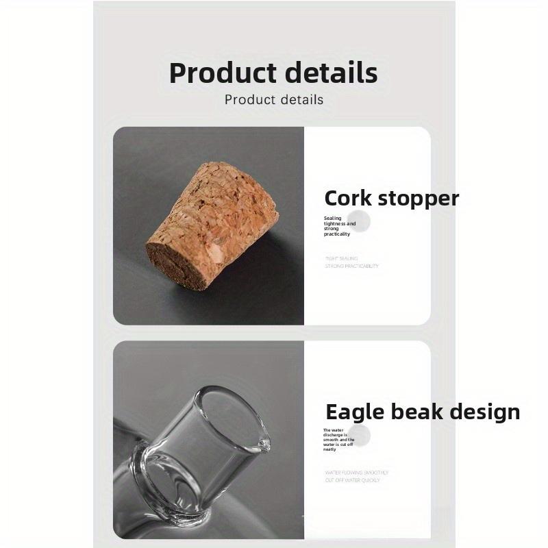 Borosilicate Glass Oil Dispenser with Dual Spout , Stopper , Heavy Duty Thermal Shock Resistant Measuring Bottle with Color Coded Caps