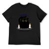 Black Cat Magic T-Shirt Aesthetic Clothing Vintage Shirts Graphic Tees T Shirt for Men
