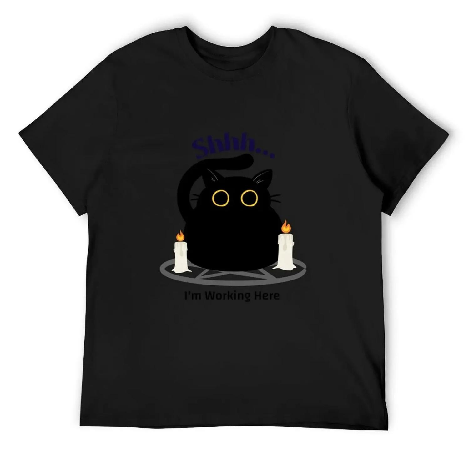 Black Cat Magic T-Shirt Aesthetic clothing vintage shirts graphic tees t shirt for men S