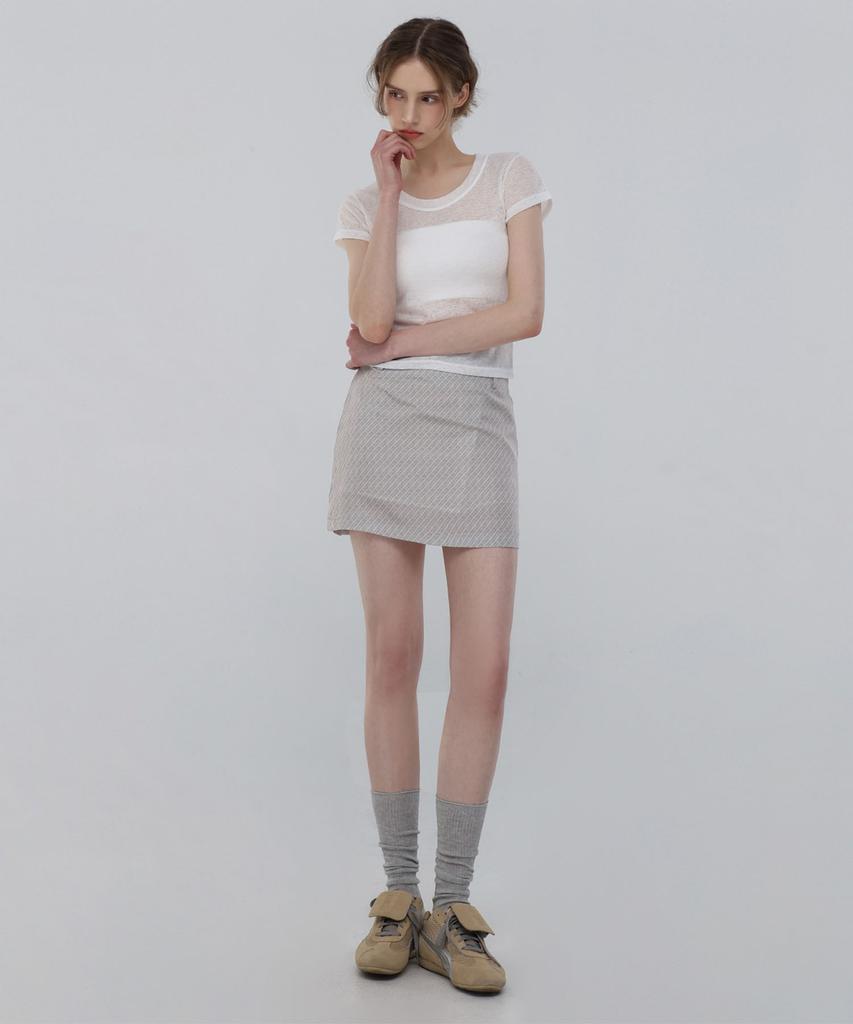 Chix Check Mini Skirt Light Beige