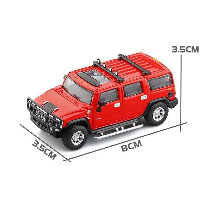 

Масштаб 1/64 Модель игрушечного автомобиля внедорожника Hummer H2 JKM 1:64 Внедорожный Спорт Миниатюрный Автомобиль Свободные Колеса Литой Сплав Коллекция Подарок Дети красный