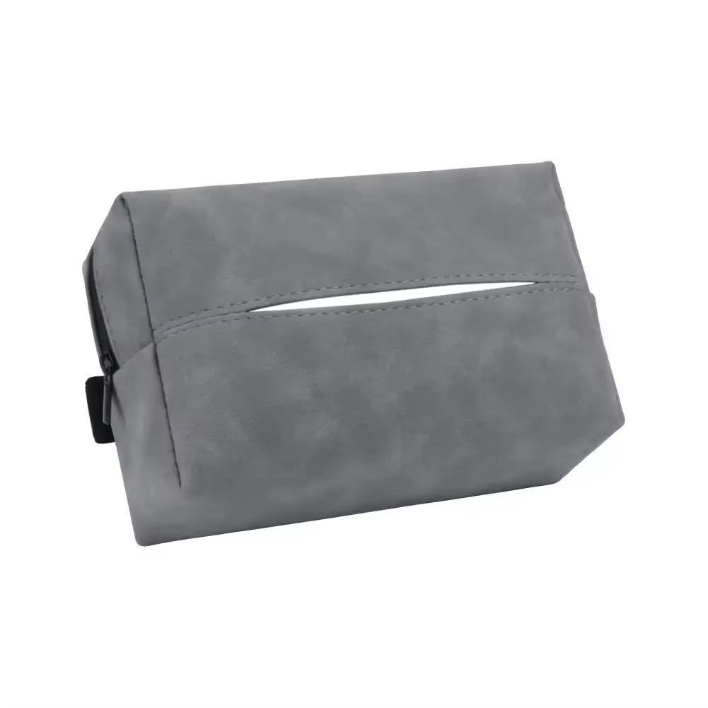 Premium Car Tissue Box - Faux Suede Backseat Hanging Design, Luxury Auto Armrest Tissue Holder, Stylish In-Car Decoration for En