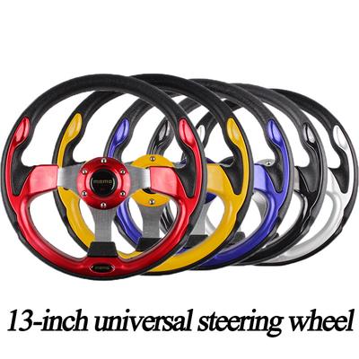 Modify OMP Steering Wheel PVC Leather Imitation Car Racing General Steering Wheel 14 Inches//350mm Snow-Day Steering Wheel