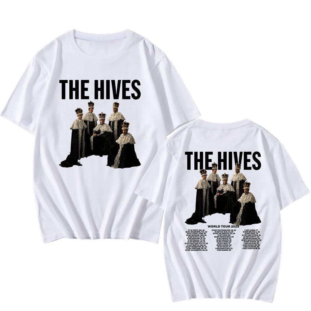 The Hives World Tour 2025 T-shirt Short Sleeve Summer Cotton Tshirts Fashion Rock Band Graphic T Shirt Unisex Streetwear Men Tees