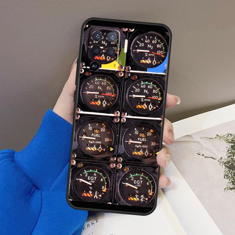 Aviation Aeroplane Pilot Cockpit For OPPO Find X3 X5 Pro A9 A5 A31 2020 A15 A16 A52 A72 A1K A83 A91 A54 A74 A94 A53S Case