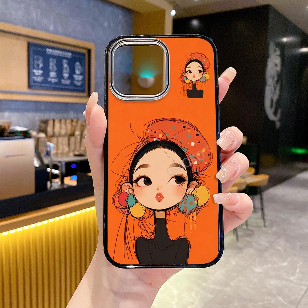 Magsafe Magnetic Suction Apple 16promax Transparent Black Frame Mobile Phone Case 17 New AIR Anti-drop 13 Hat Girl