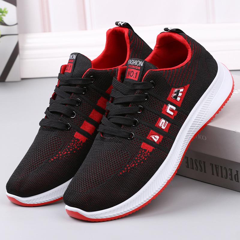 Men New Trendy Mesh Sneakers, Breathable Lightweight Soft Sole Versatile Casual Running Shoes, Foreign Trade Wholesale