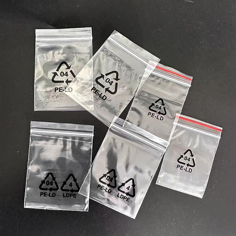 

Eco-friendly PE Self-sealing Zipper Bag with Circular Mark Packaging 4*6CM-Red Edge [100 pcs] Single Cycle Mark