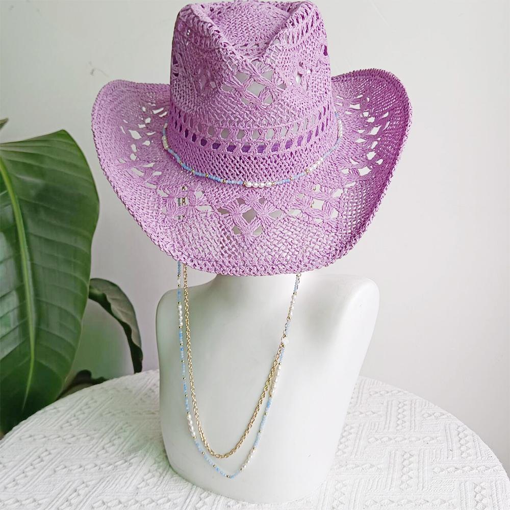 New Straw Cowboy Hat -Ruslan Baginskiy Women Same Chain with Naturalfreshwater Pearls and Blue Crystals | Luisaviaroma Hats2026