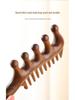 Gold Sandalwood Five-Tooth Meridian Comb for Scalp and Body Massage