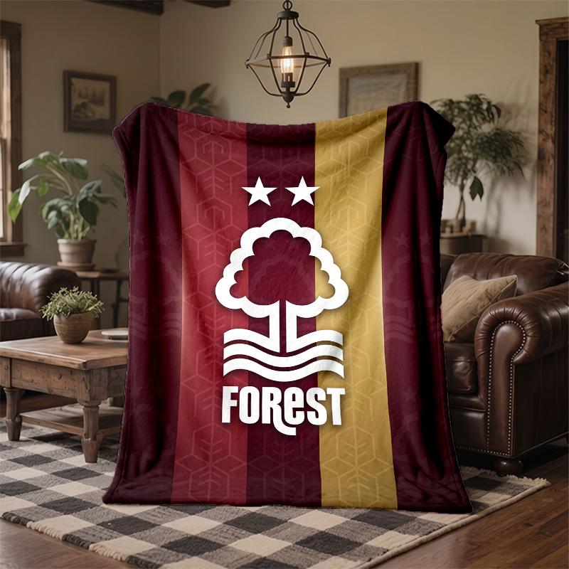 Coperta in Pile a Tema Nottingham Forest Morbida e Accogliente in Peluche per Camera da Letto Divano Viaggio