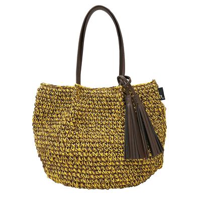 3099 Lightweight Tote Bag with Tassel LT Deli Basket [Rootote] (Yellow)