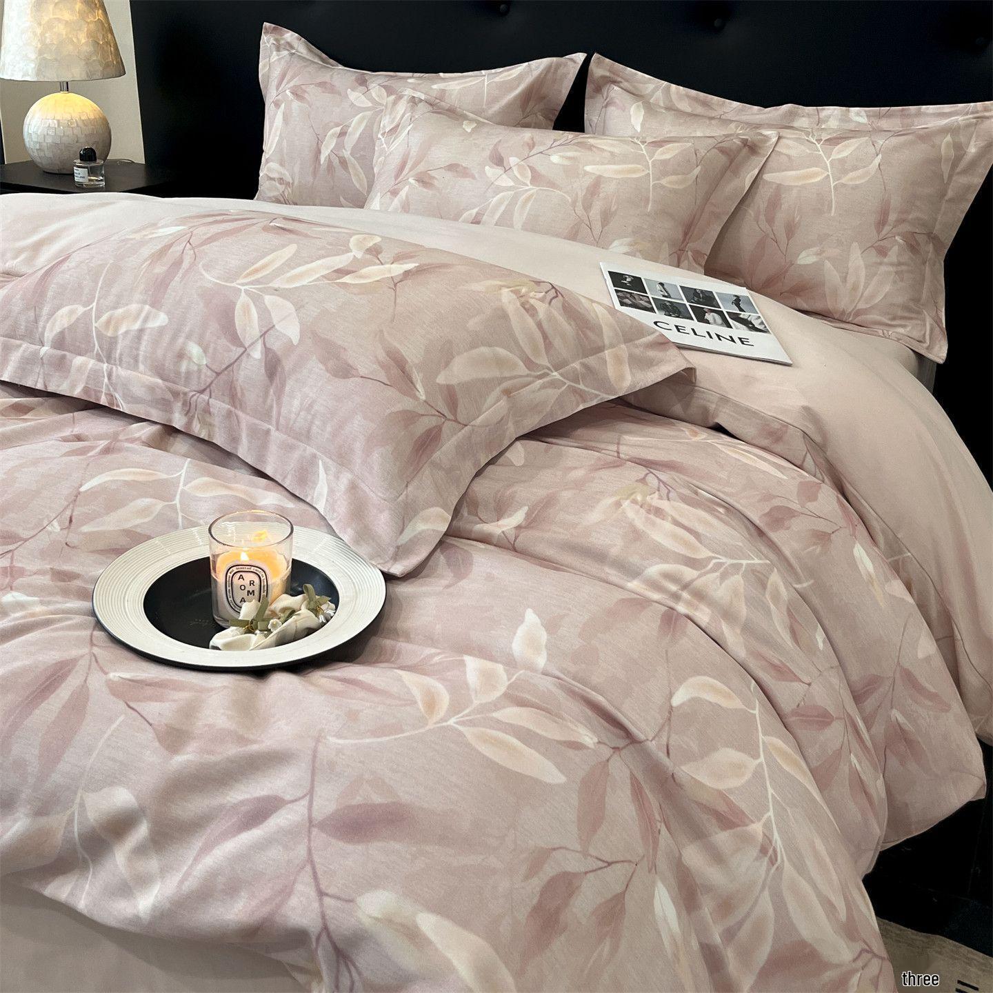

G5Z Series Thickened Brushed Cotton Duvet Cover and Fitted Sheet Four-Piece Set 1.5m Flat Sheet, Duvet 200x230, 4-piece