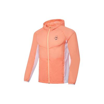 Li Ning Logo Letter Print Color Block Lightweight Sun Protection Jacket Unisex Jackets Fluorescent-Orange AFDT159-3
