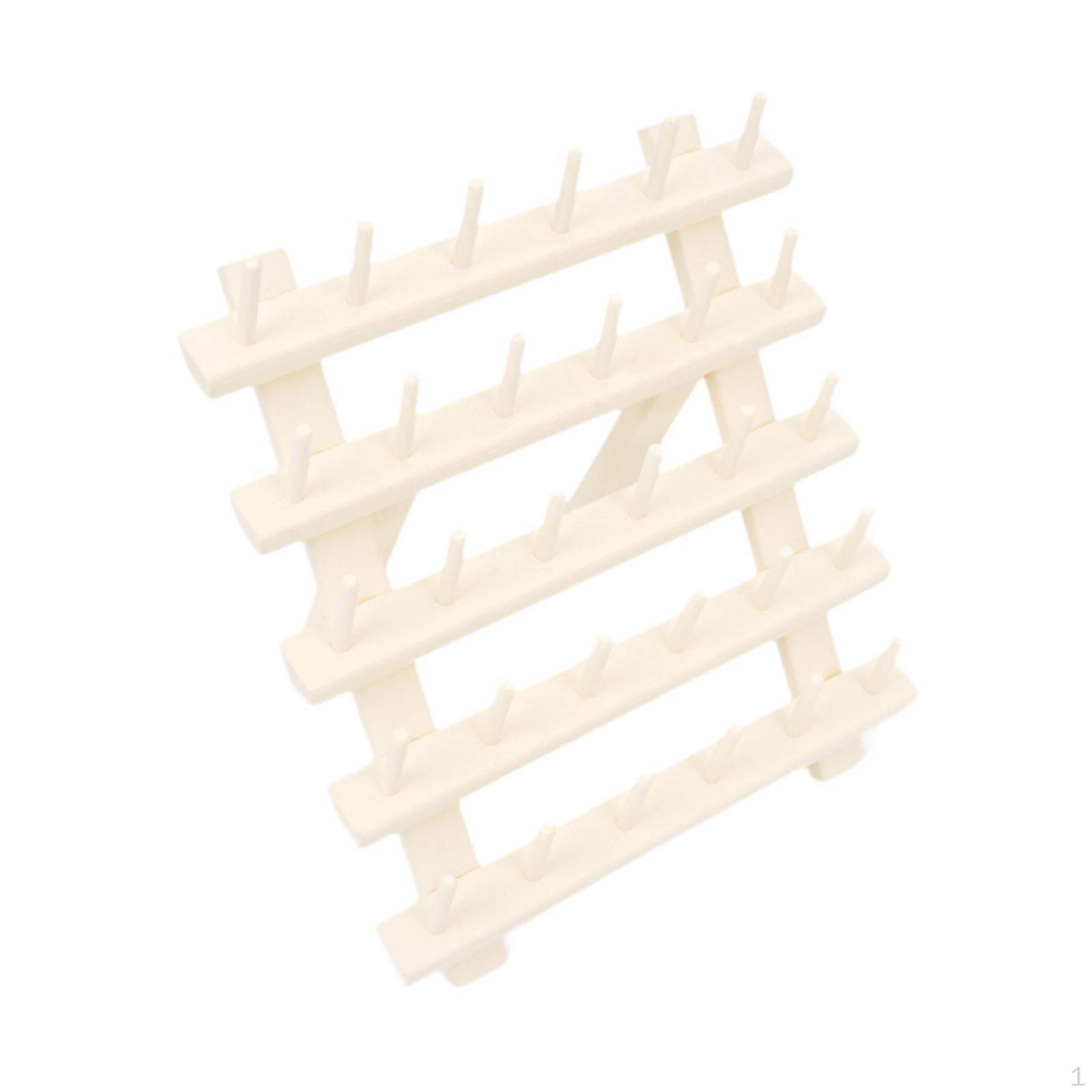 

Стойка для швейных ниток, подставка для конусов, держатель для 30 катушек, портативный устойчивый органайзер из дерева Milky White