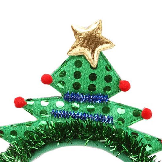 Headband with Sequins Christmas Tree Shape Performance Props Christmas Tree Hair Hoop Costume for Christmas