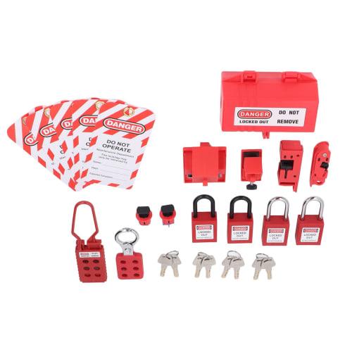 Circuit Breaker Lockout Kit, Roto Safety Padlock, Universal Breaker Lockout with Storage Bag, for Industrial Work