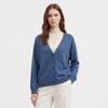 Shop   Women S Kr Lt Alpaca Y Button Raglan lS Knit Cardigan Blue Frb Wcd260128