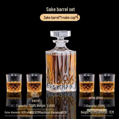 Premium Crystal Glass Whiskey Decanter Set