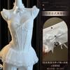 Female sexy skirt pure desire underwear mesh chest pad French steel rim vest free tutu skirt uniform