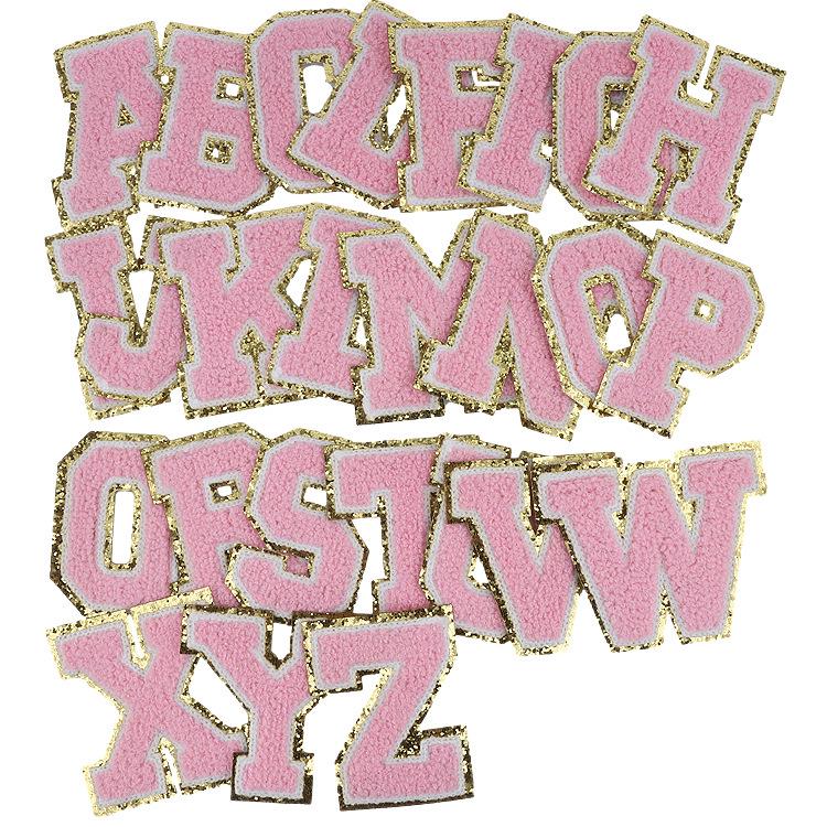 Roaring Sky Chenille Gestickter Englischer Buchstabe Aufbügler, 8cm