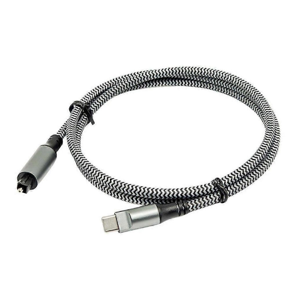 Adaptor Sunet Optic USB C Male la TOSLINK Male Convertor Digital USB-C la SPDIF pentru Conexiune Computer Laptop