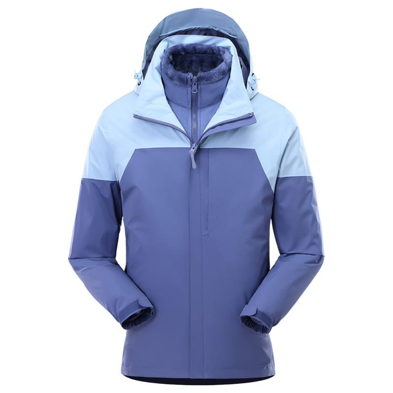 All-Weather 3-in-1 Detachable Mountain Jacket: Waterproof, Windproof, and Warm for Outdoor Climbing - Men's and Women's Styles